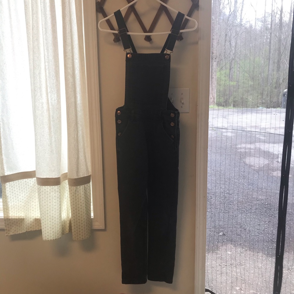 Black Denim Overalls